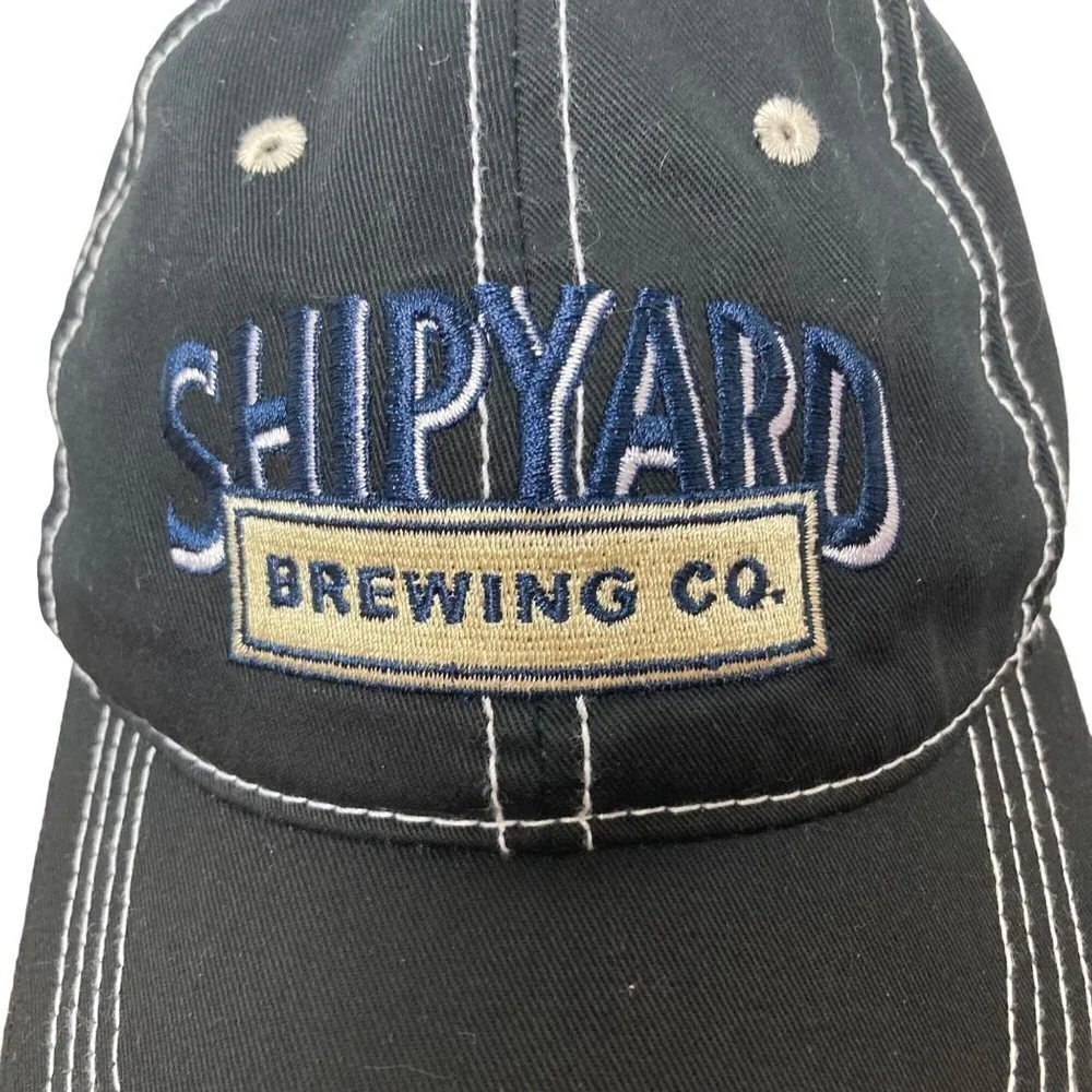 Shipyard Brewing Co Hat Adjustable Snapback Portland Maine Cap Lid Beer Black